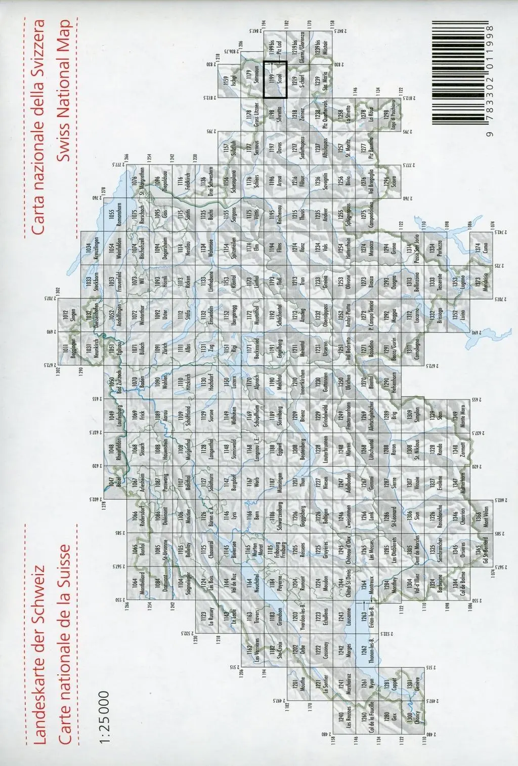 Bild: 9783302011998 | Swisstopo 1 : 25 000 Scuol | Tarasp - Sent - Ramosch | (Land-)Karte