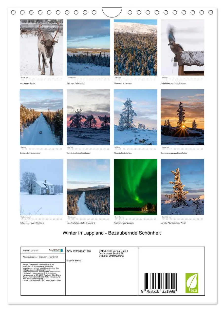 Bild: 9783516331998 | Winter in Lappland - Bezaubernde Schönheit (Wandkalender 2026 DIN...
