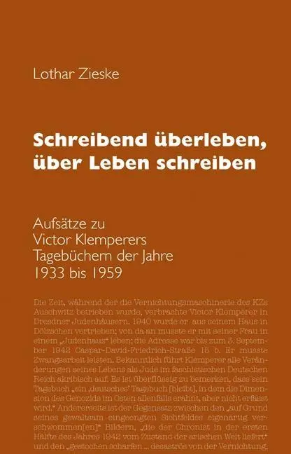 Cover: 9783942271998 | Schreibend überleben, über Leben schreiben | Lothar Zieske | Buch
