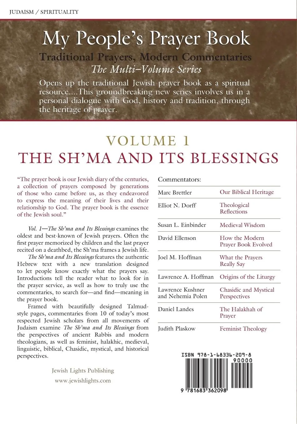 Rückseite: 9781683362098 | My People's Prayer Book Vol 1 | The Sh'ma and Its Blessings | Hoffman