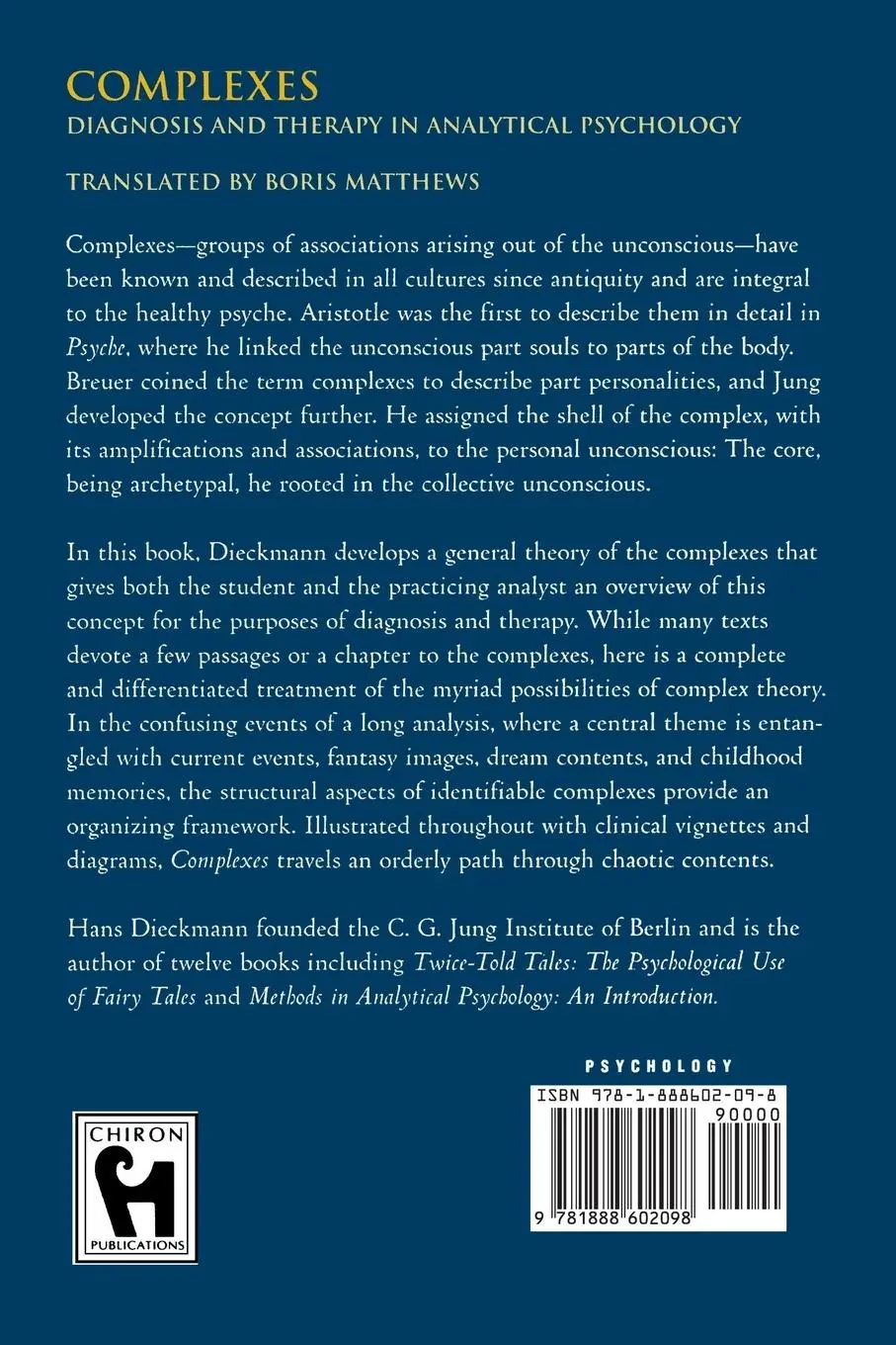 Rückseite: 9781888602098 | Complexes | Diagnosis and Therapy in Analytical Psychology | Dieckmann