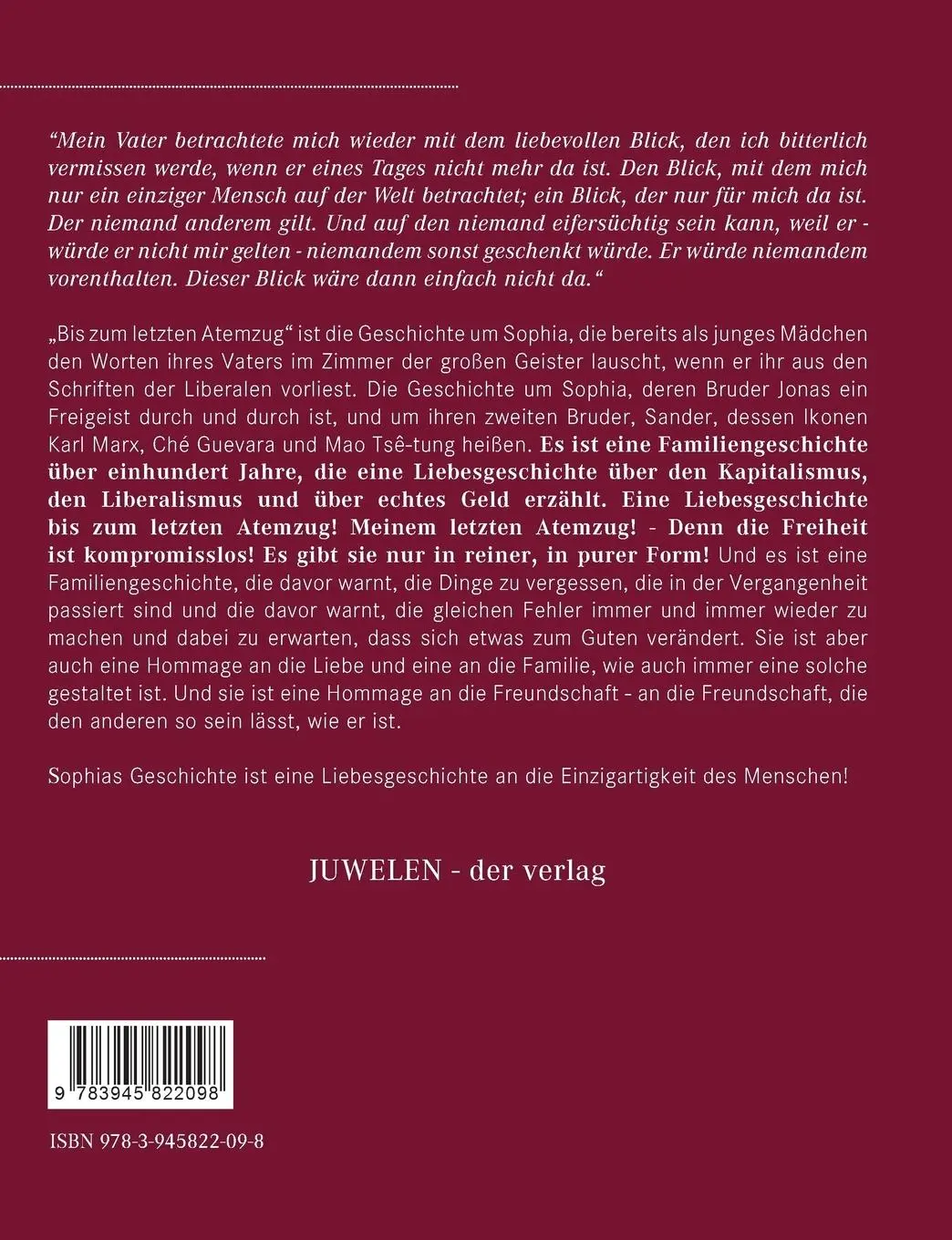 Rückseite: 9783945822098 | Bis zum letzten Atemzug | Susanne Kablitz | Taschenbuch | 640 S.