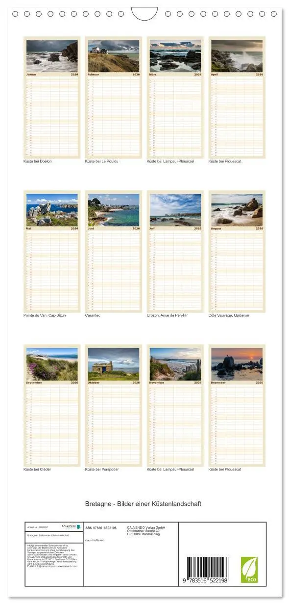 Bild: 9783516522198 | Familienplaner 2026 - Bretagne - Bilder einer Küstenlandschaft mit...