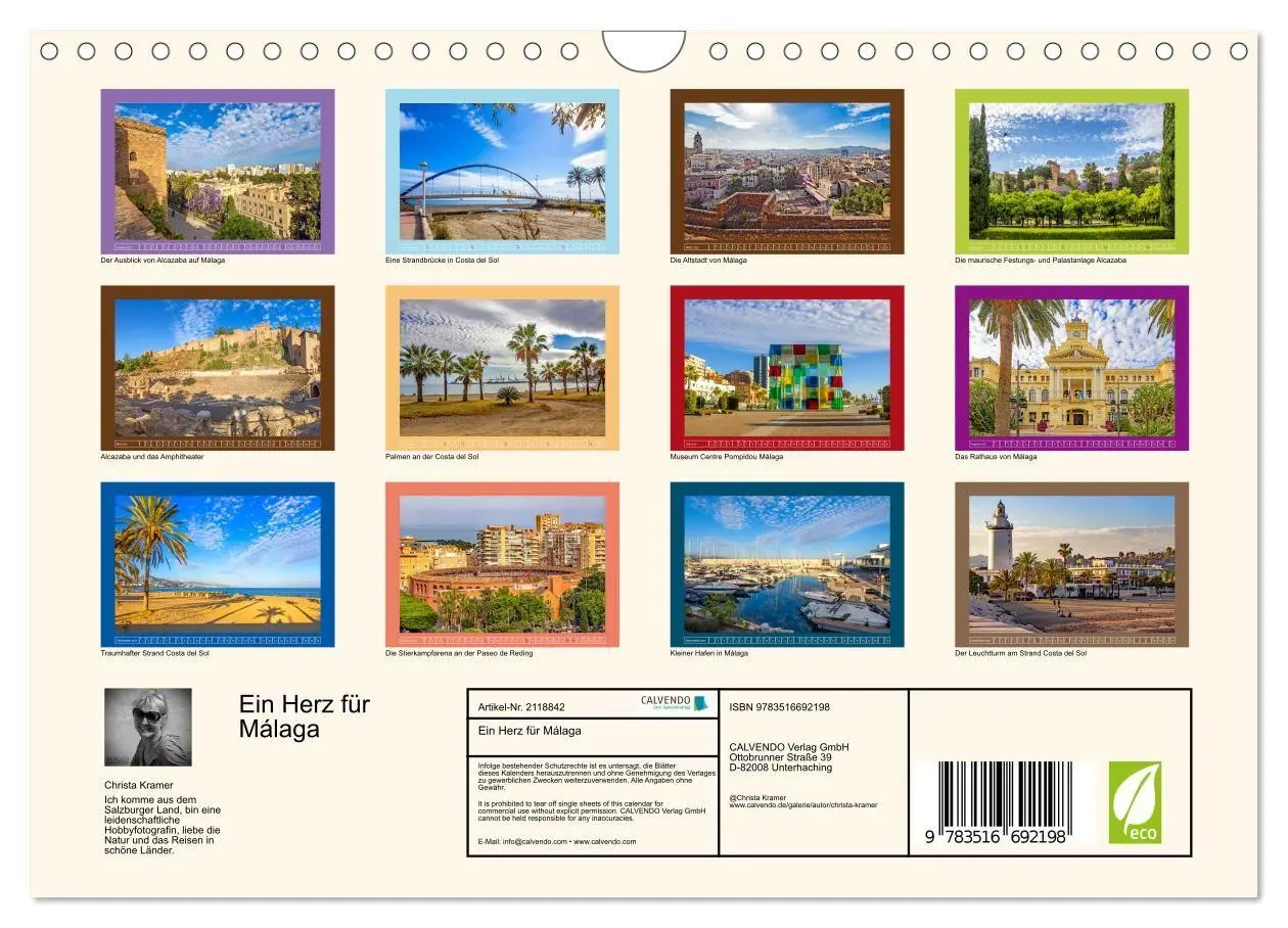 Bild: 9783516692198 | Ein Herz für Málaga (Wandkalender 2026 DIN A4 quer), CALVENDO...