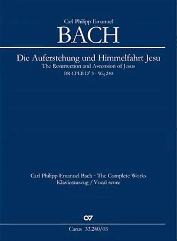 Cover: 9790007262198 | Die Auferstehung und Himmelfahrt Jesu (Klavierauszug) | Bach | Buch