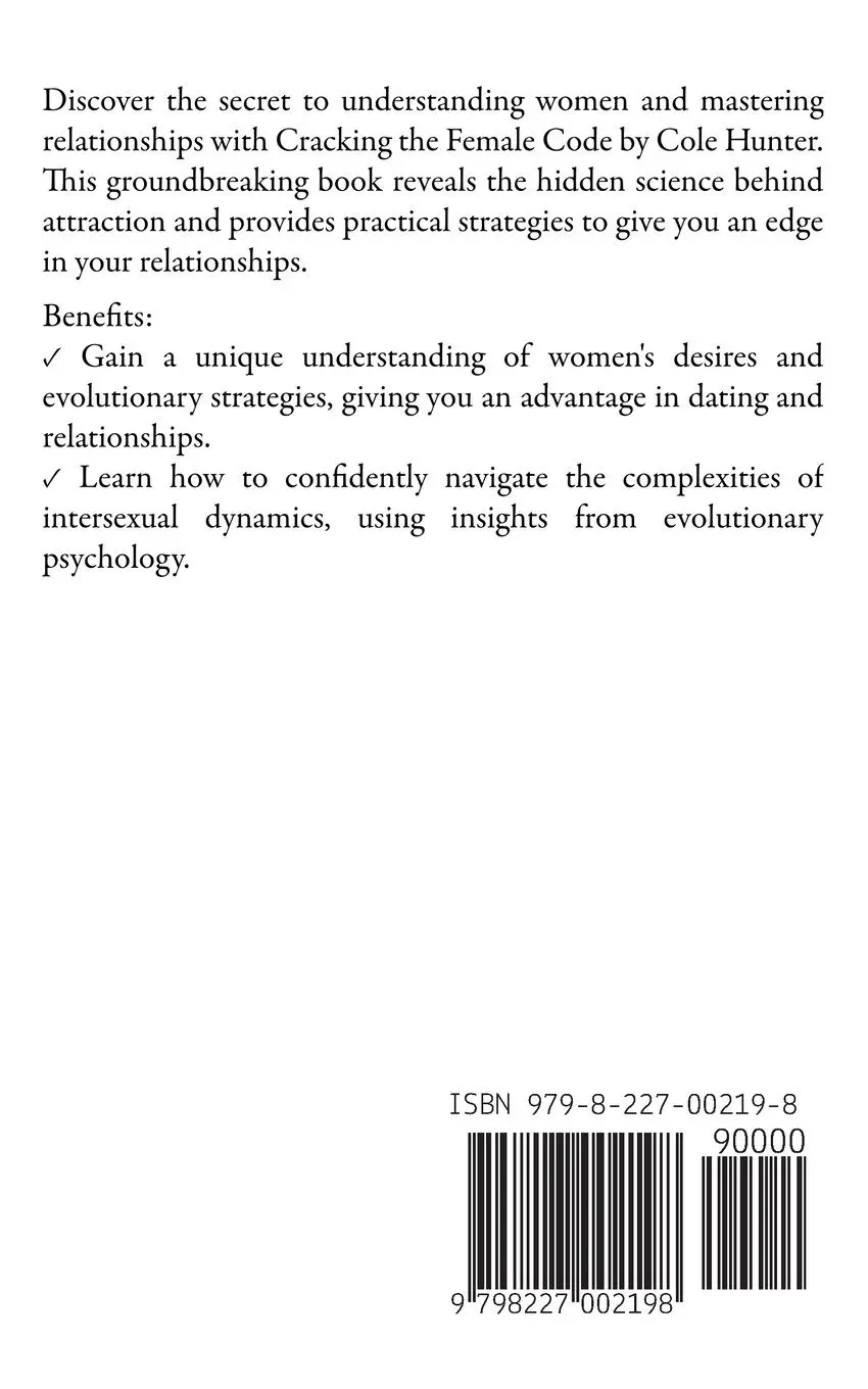 Rückseite: 9798227002198 | Cracking the Female Code | Cole Hunter | Taschenbuch | Englisch | 2024