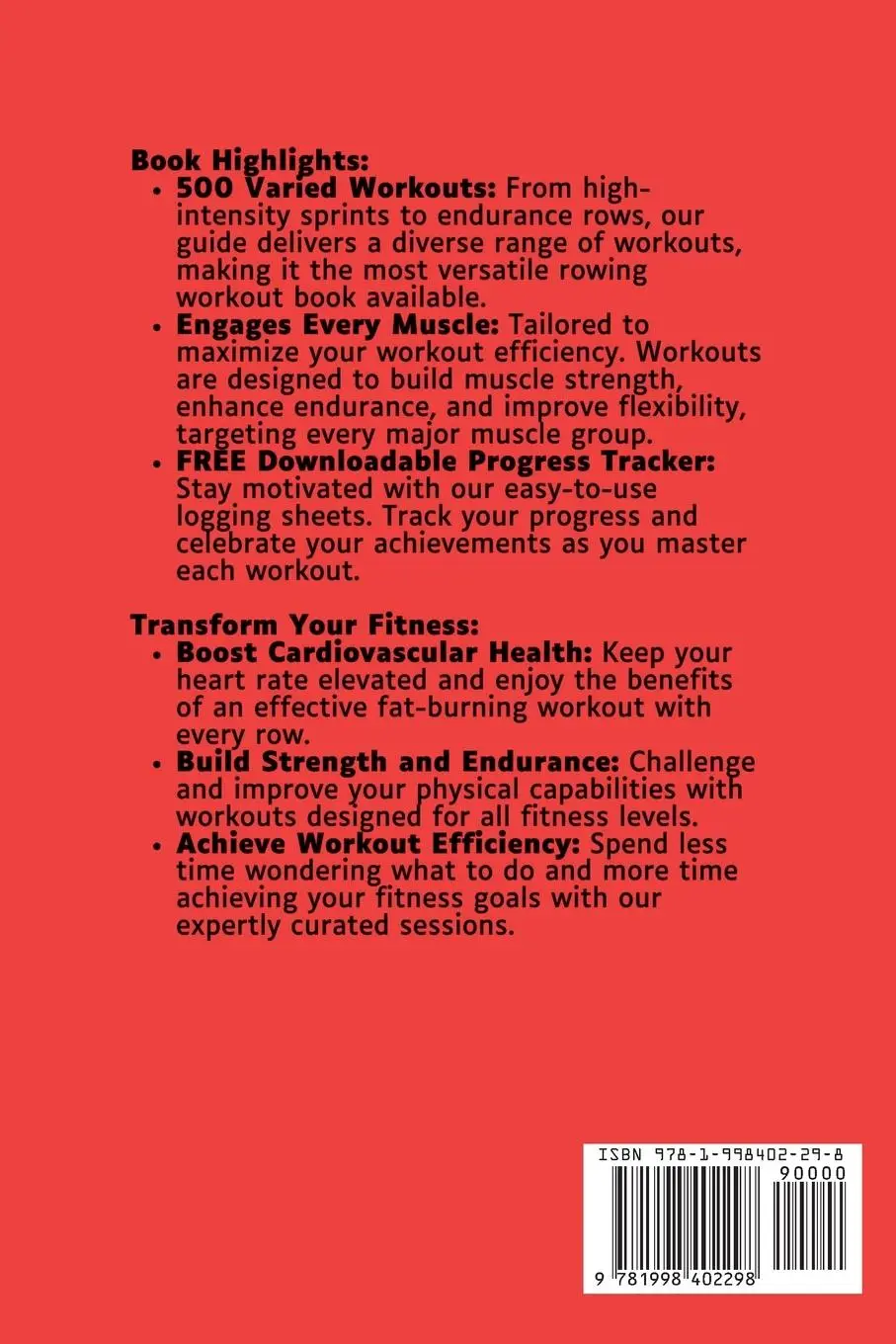 Rückseite: 9781998402298 | 500 Rowing Machine Workouts Book | Mauricio Vasquez (u. a.) | Buch