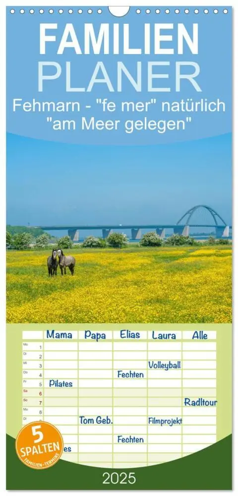 Cover: 9783457112298 | Familienplaner 2025 - Fehmarn - "fe mer" natürlich "am Meer...