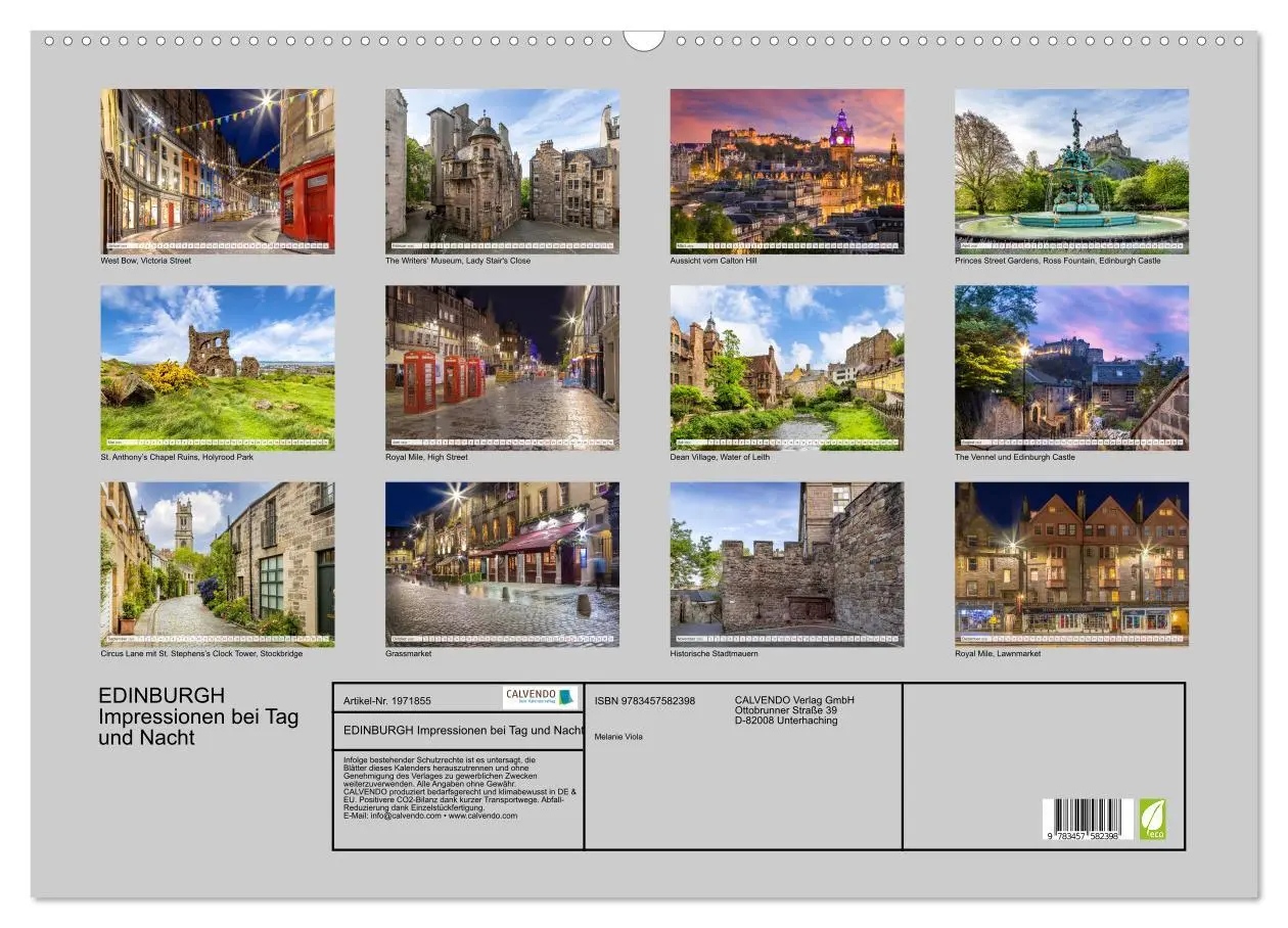Bild: 9783457582398 | EDINBURGH Impressionen bei Tag und Nacht (Wandkalender 2026 DIN A2...