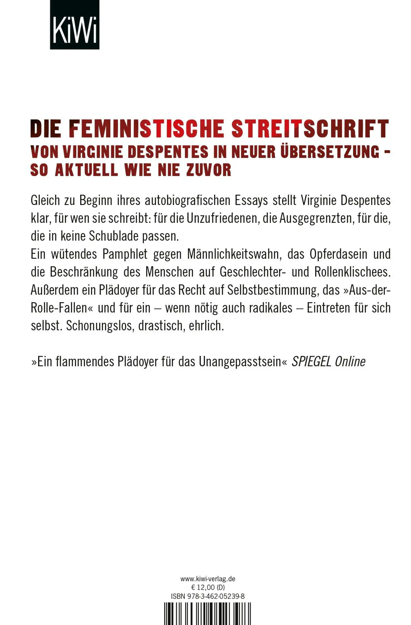 Rückseite: 9783462052398 | King Kong Theorie | Virginie Despentes | Taschenbuch | 154 S. | 2018