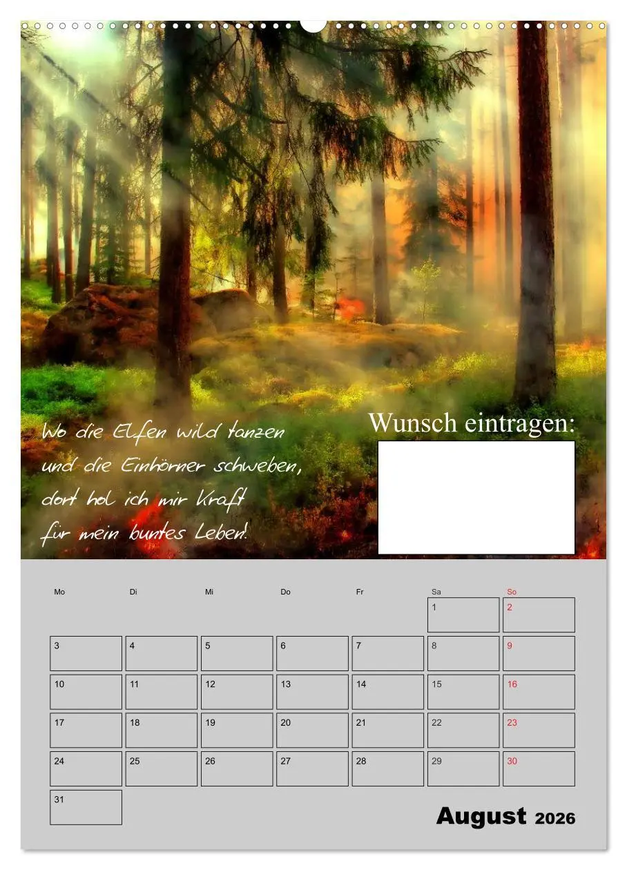 Bild: 9783516432398 | Wunsch- und Zauberkalender (Wandkalender 2026 DIN A2 hoch),...