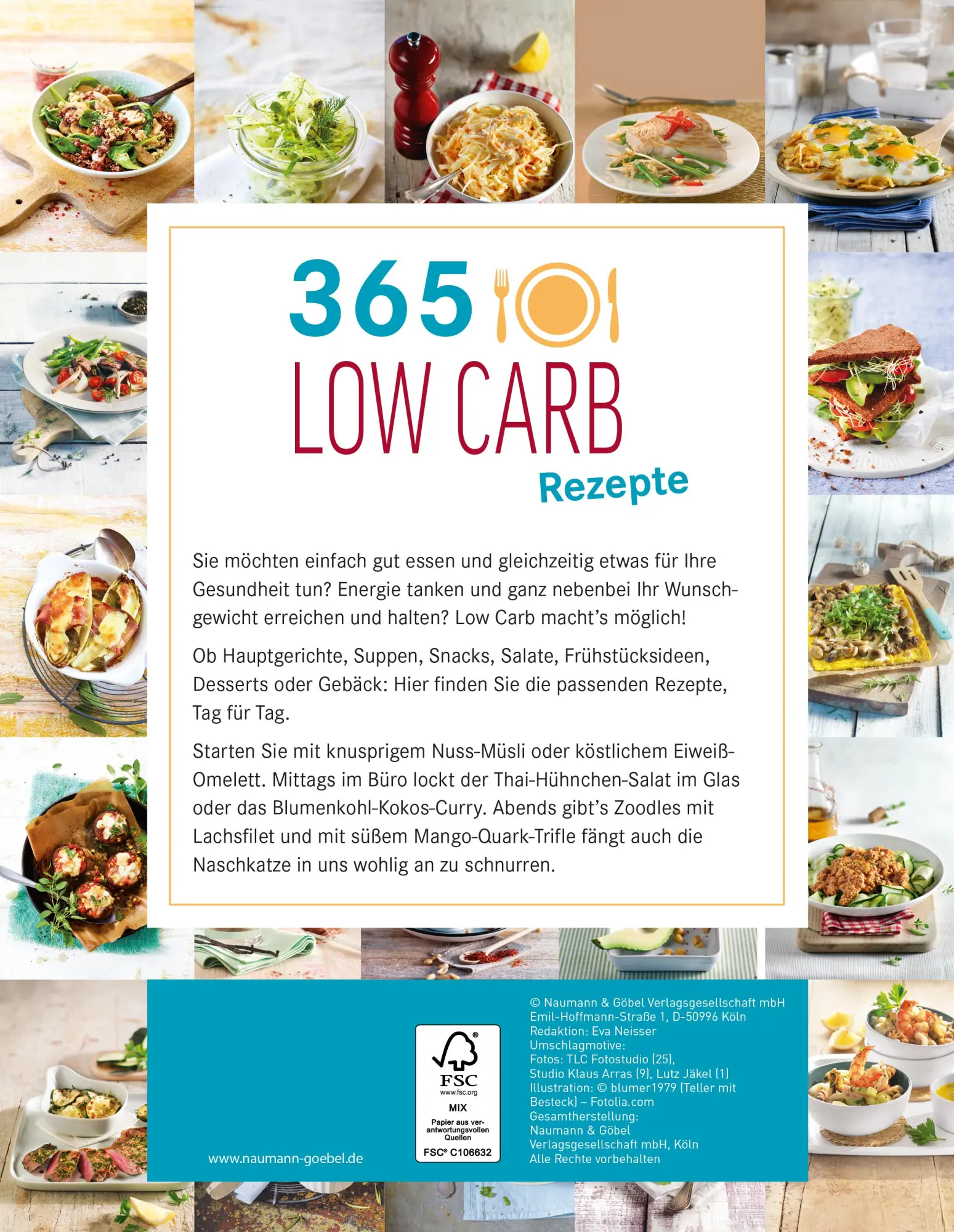 Rückseite: 9783625192398 | 365 Low-Carb-Rezepte | Low Carb Rezepte für ein ganzes Jahr | Buch