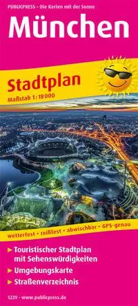 Cover: 9783961322398 | München. Stadtplan 1:18 000 | (Land-)Karte | Stadtplan (PUBLICPRESS)