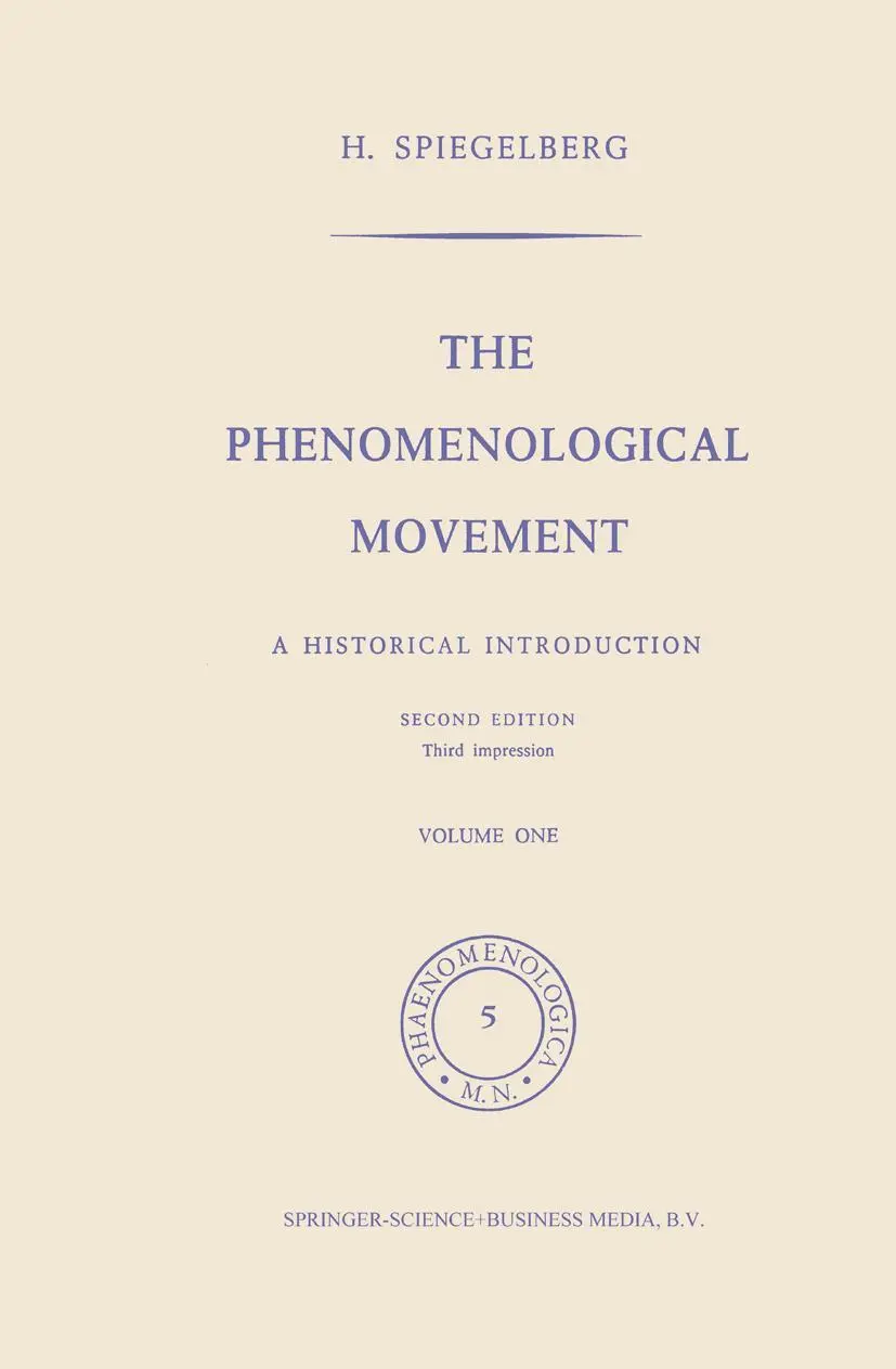 Cover: 9789024702398 | The Phenomenological Movement | A Historical Introduction | Buch