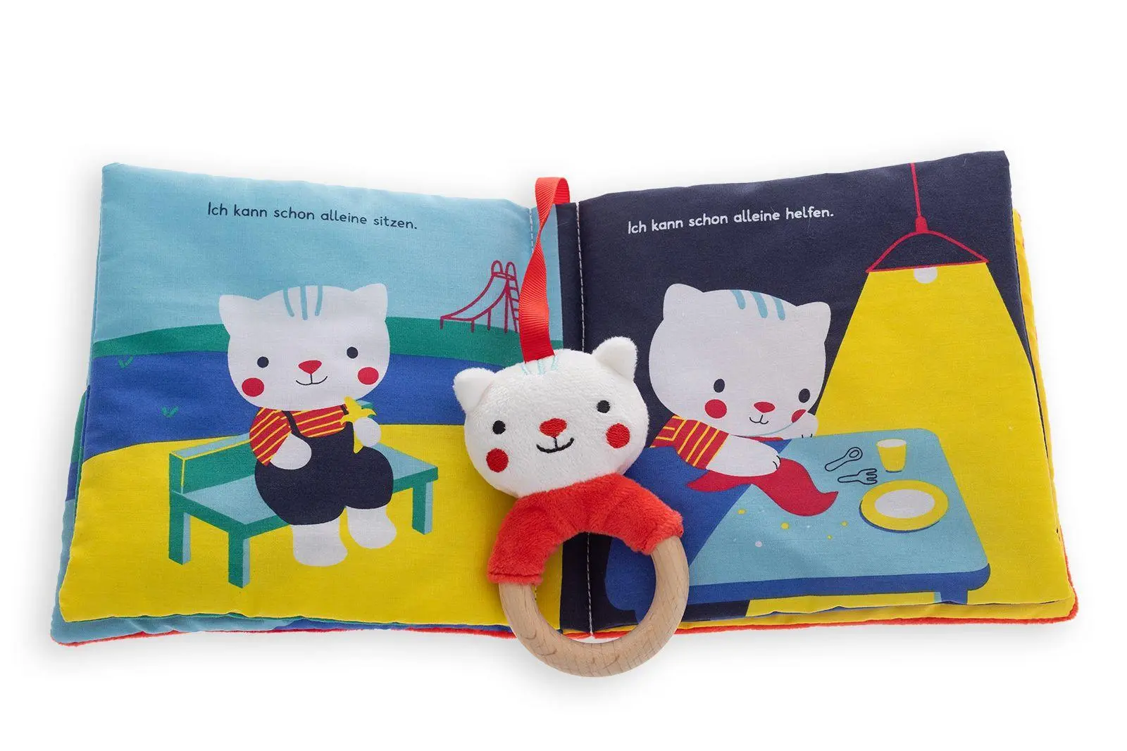 Bild: 9783401722498 | Mein erstes Stoffbuch mit Rassel und Holzbeißring. Kätzchen | Rettore