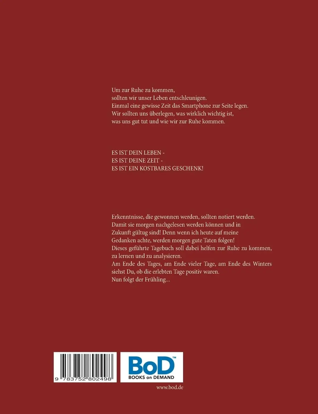 Rückseite: 9783752802498 | Das geführte 5 Minuten Tagebuch | Uwe H. Sültz (u. a.) | Taschenbuch