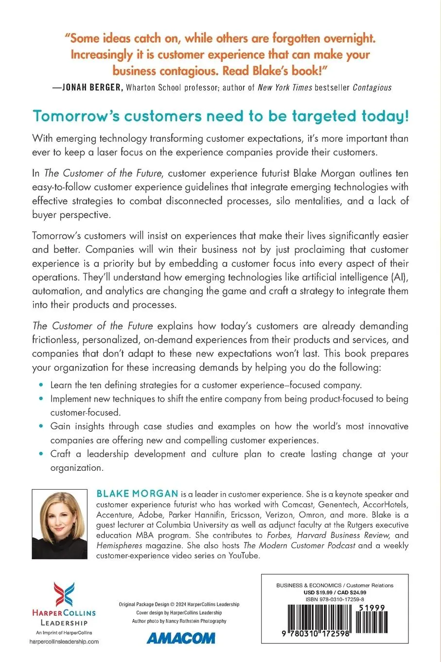 Rückseite: 9780310172598 | The Customer of the Future | Blake Morgan | Taschenbuch | Englisch