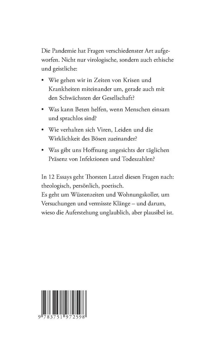 Rückseite: 9783751972598 | Queres aus der Quarantäne | Geistliche Gedanken zur Pandemie | Latzel