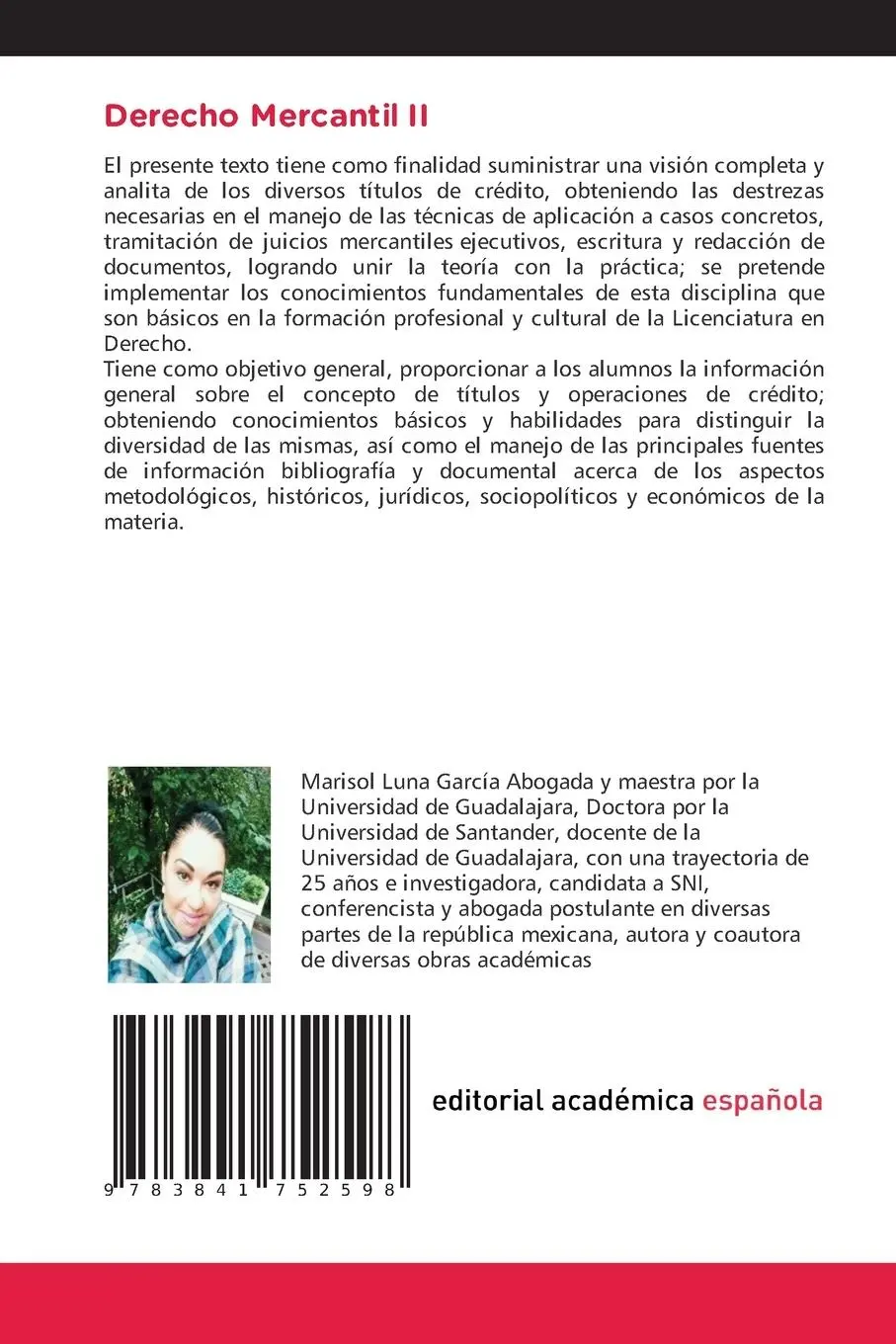 Rückseite: 9783841752598 | Derecho Mercantil II | Títulos y Operaciones de Crédito | García