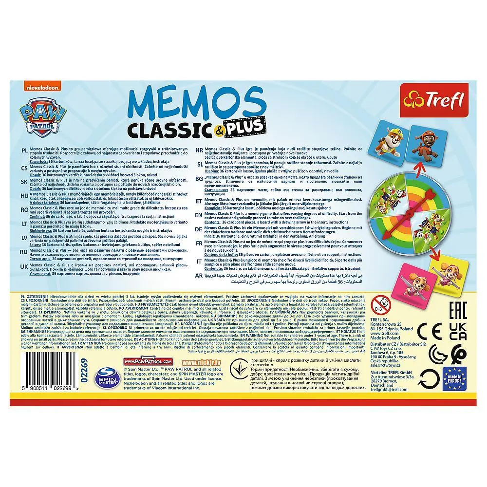 Bild: 5900511022698 | Memos Classic&amp;plus Paw Patrol | Spiel | Deutsch | 2022 | Trefl SA