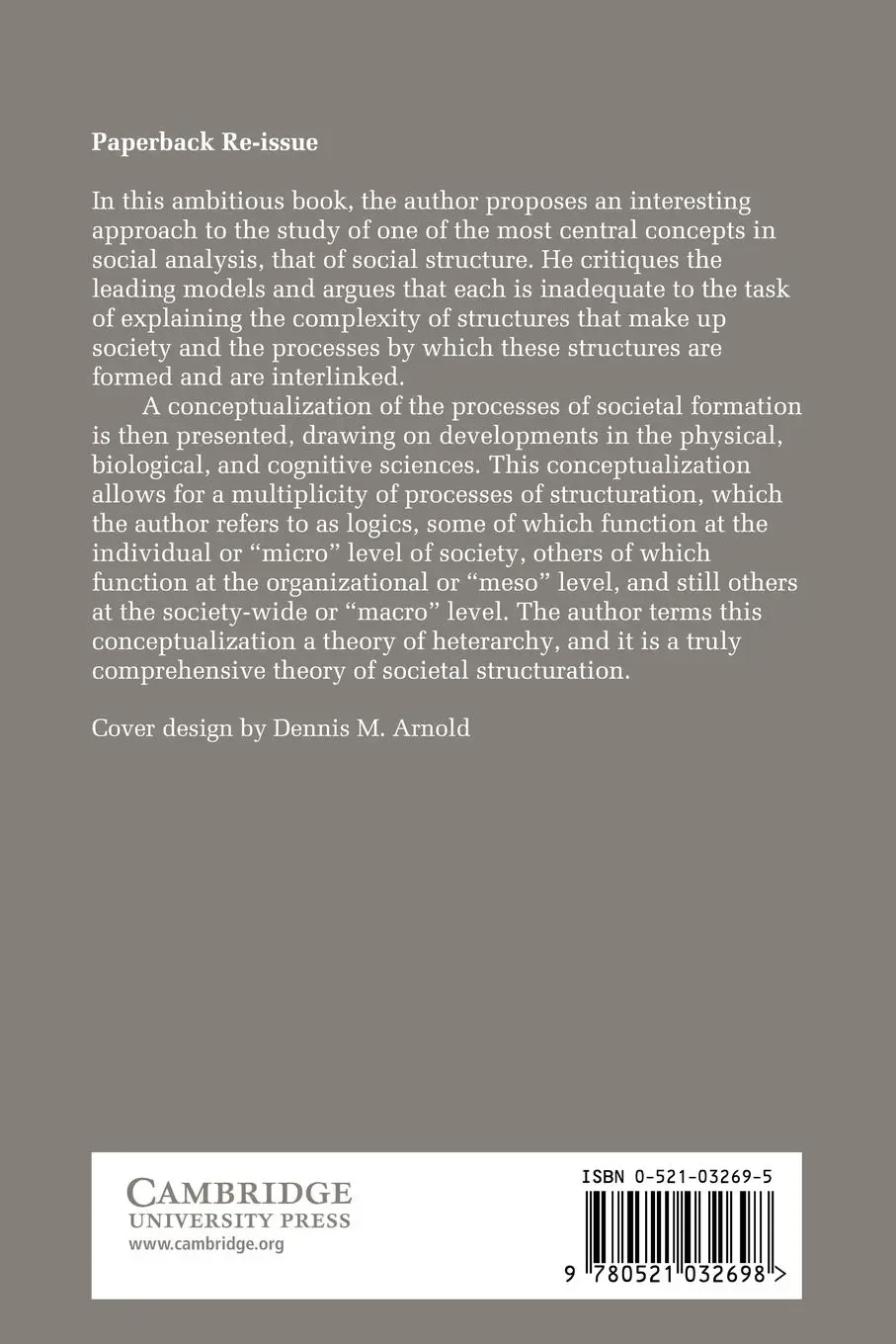 Rückseite: 9780521032698 | The Logics of Social Structure | Kyriakos M. Kontopoulos (u. a.)
