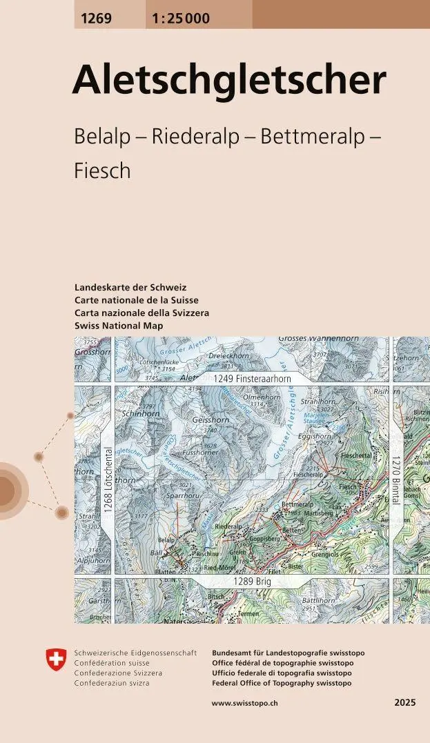 Cover: 9783302012698 | Swisstopo 1 : 25 000 Aletschgletscher | swisstopo | (Land-)Karte
