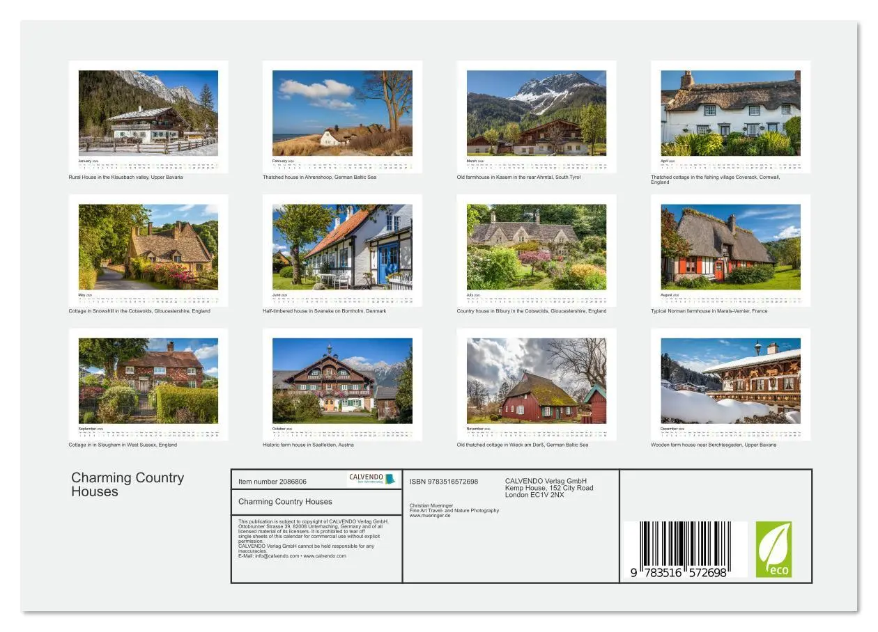 Bild: 9783516572698 | Charming Country Houses (Wall Calendar 2026 DIN A4 landscape),...