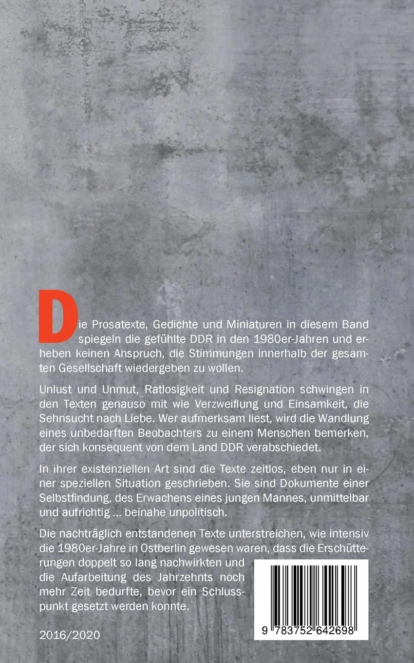 Rückseite: 9783752642698 | Endzeit DDR | sterbebegleitende Texte | Thomas Worch | Taschenbuch