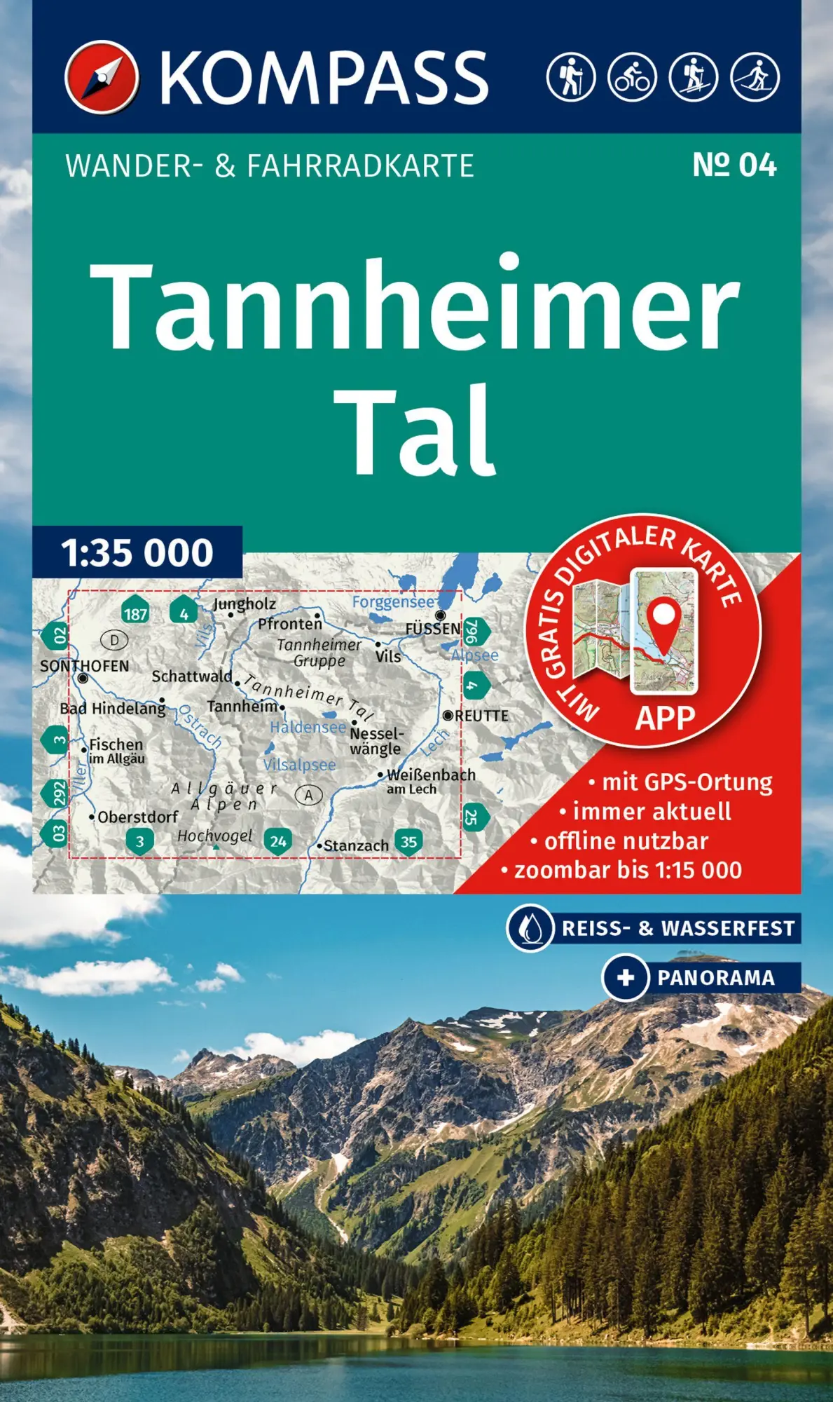 Cover: 9783991542698 | KOMPASS Wanderkarte 04 Tannheimer Tal 1:35.000 | (Land-)Karte | 2025