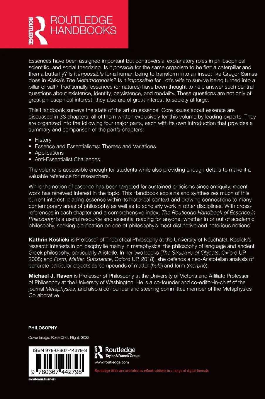 Rückseite: 9780367442798 | The Routledge Handbook of Essence in Philosophy | Koslicki (u. a.)