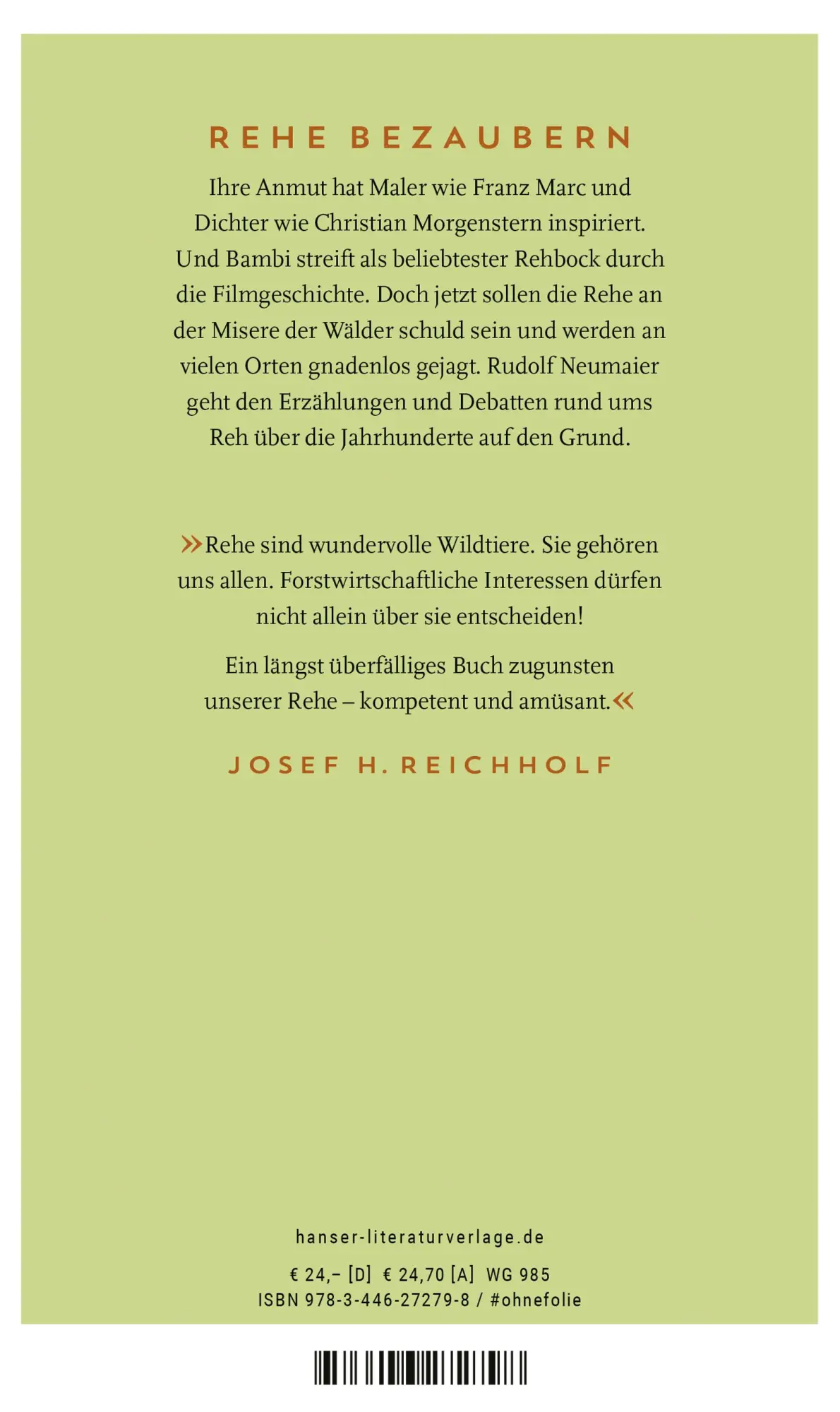 Bild: 9783446272798 | Das Reh | Über ein sagenhaftes Tier | Rudolf Neumaier | Buch | 223 S.