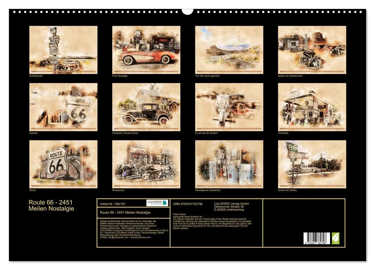 Bild: 9783457782798 | Route 66 - 2451 Meilen Nostalgie (Wandkalender 2026 DIN A2 quer),...