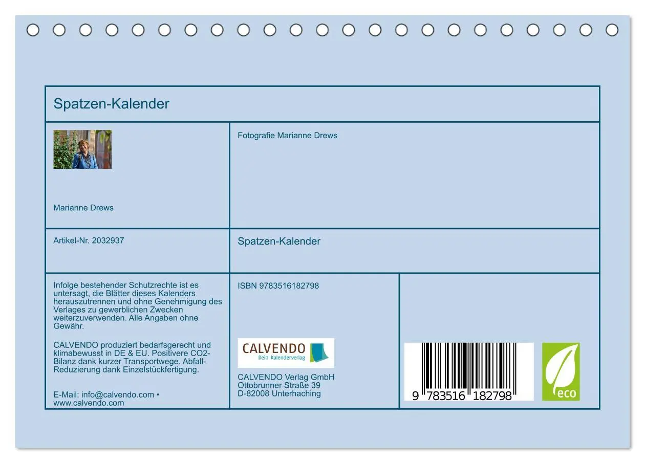 Bild: 9783516182798 | Spatzen-Kalender (Tischkalender 2026 DIN A5 quer), CALVENDO...