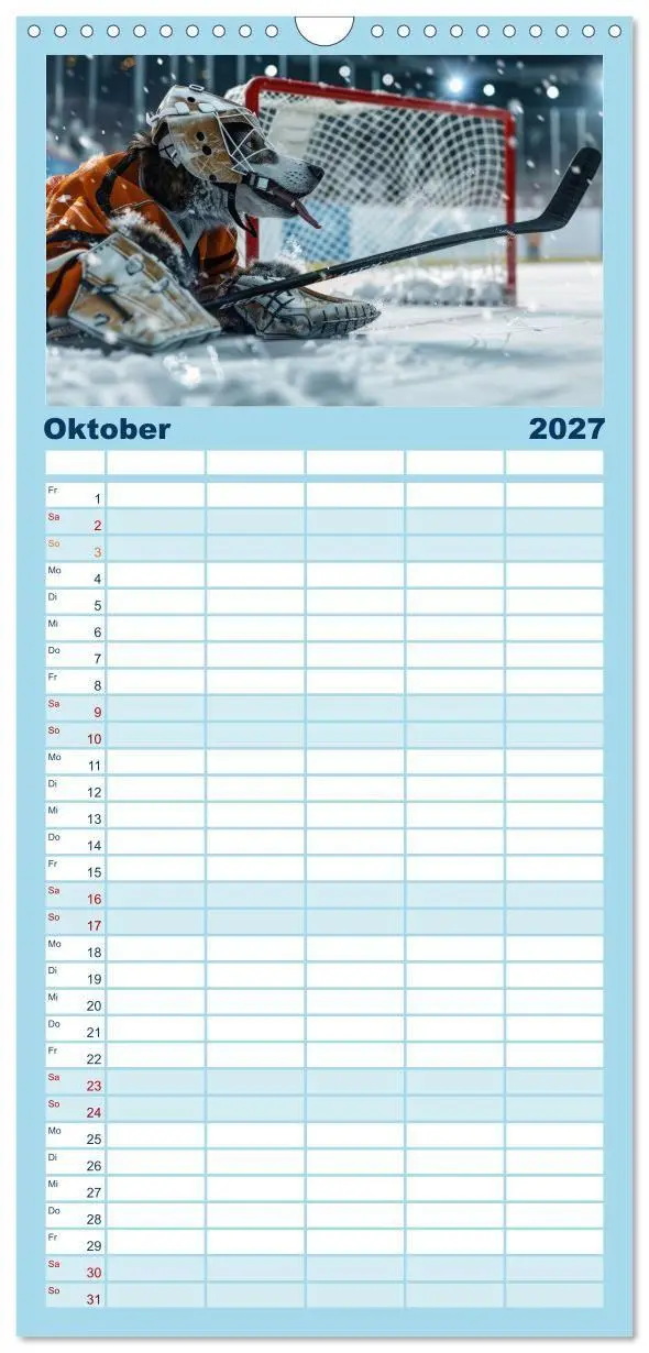 Bild: 9783594302798 | Familienplaner 2027 - Der tierisch lustige Eishockey Kalender mit 5...