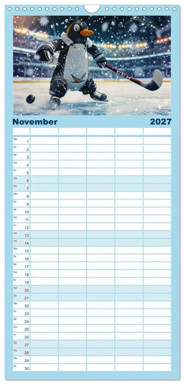 Bild: 9783594302798 | Familienplaner 2027 - Der tierisch lustige Eishockey Kalender mit 5...