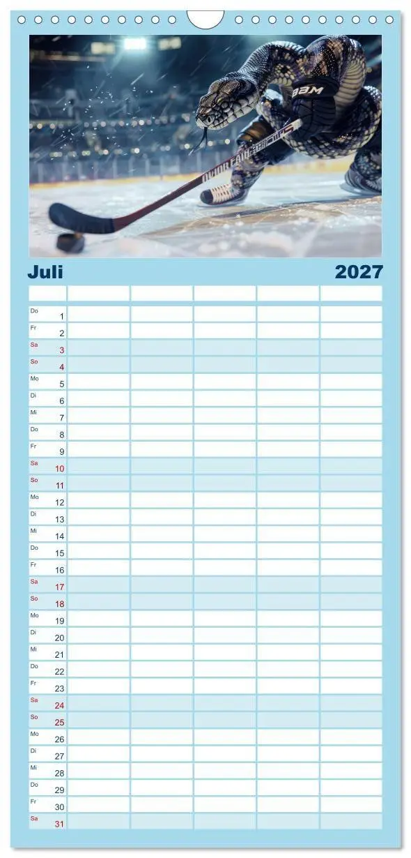 Bild: 9783594302798 | Familienplaner 2027 - Der tierisch lustige Eishockey Kalender mit 5...