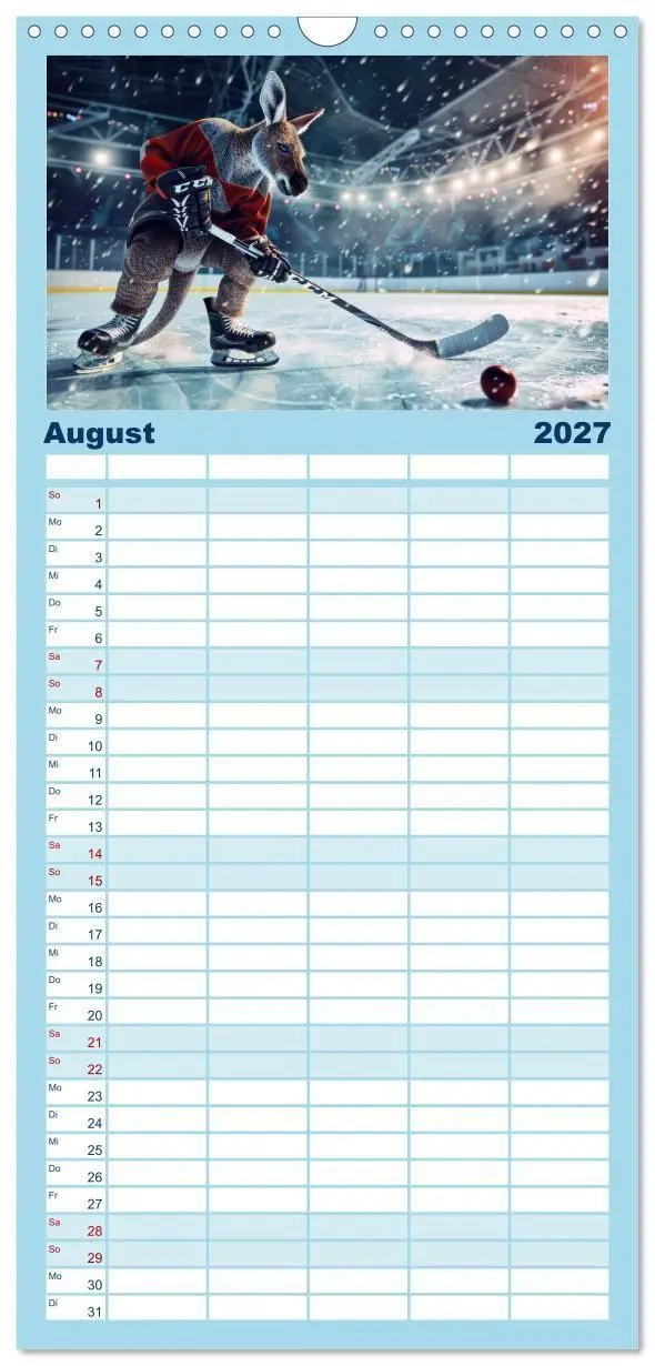 Bild: 9783594302798 | Familienplaner 2027 - Der tierisch lustige Eishockey Kalender mit 5...