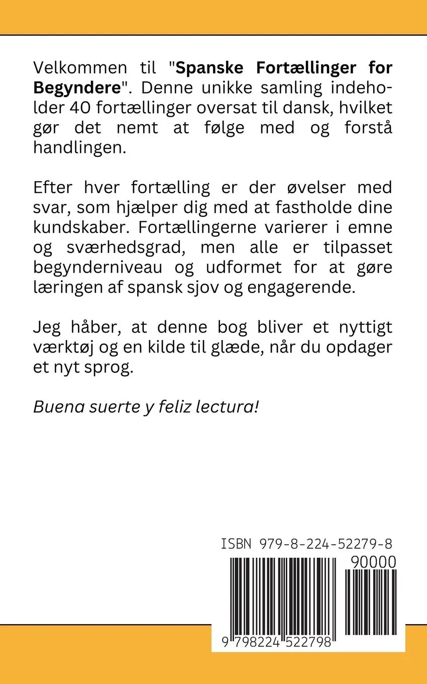 Rückseite: 9798224522798 | Spanske Fortællinger for Begyndere | Daria Galek | Taschenbuch | 2024