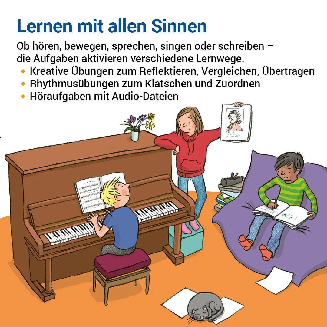 Bild: 9783619372898 | Das Übungsheft Musik 3/4 | Noten, Instrumente, Komponisten | Junge