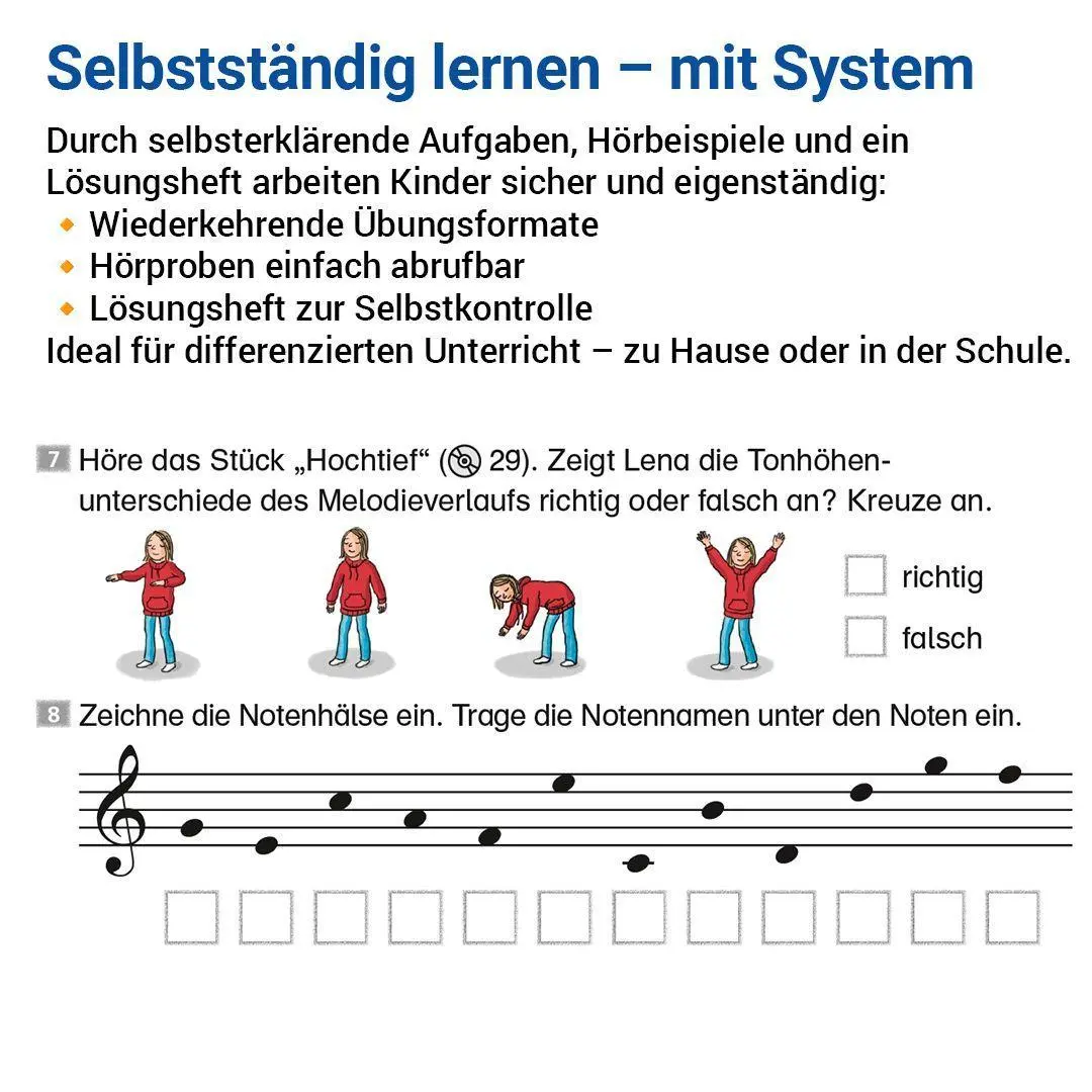 Bild: 9783619372898 | Das Übungsheft Musik 3/4 | Noten, Instrumente, Komponisten | Junge