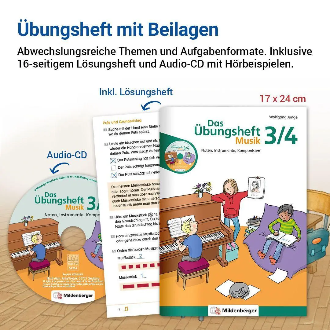 Bild: 9783619372898 | Das Übungsheft Musik 3/4 | Noten, Instrumente, Komponisten | Junge