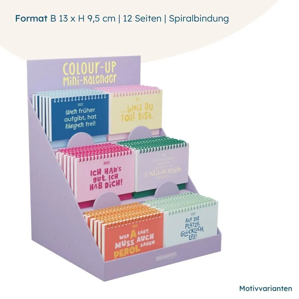 Bild: 9783986362898 | Mini-Kalender Colour Up 2027 Weil du toll bist | Mini-Kalender | 12 S.