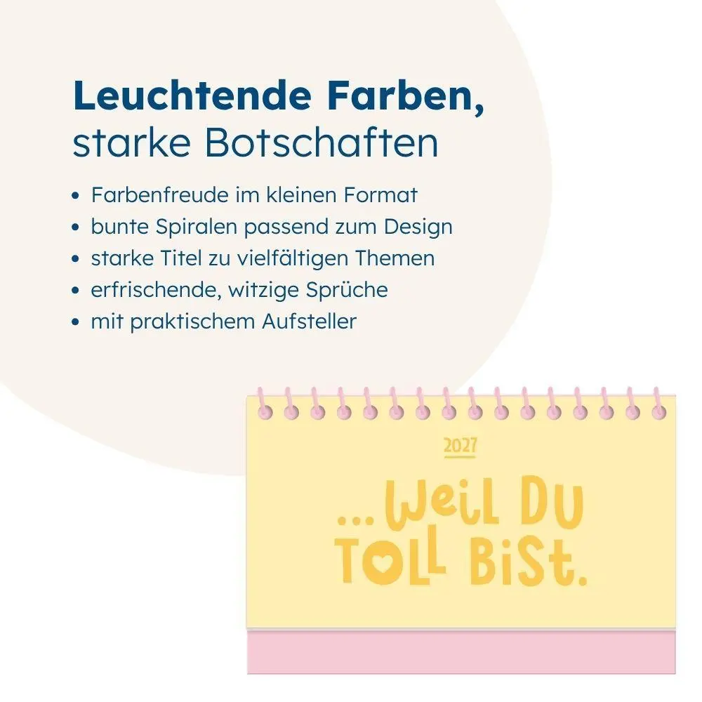 Bild: 9783986362898 | Mini-Kalender Colour Up 2027 Weil du toll bist | Mini-Kalender | 12 S.
