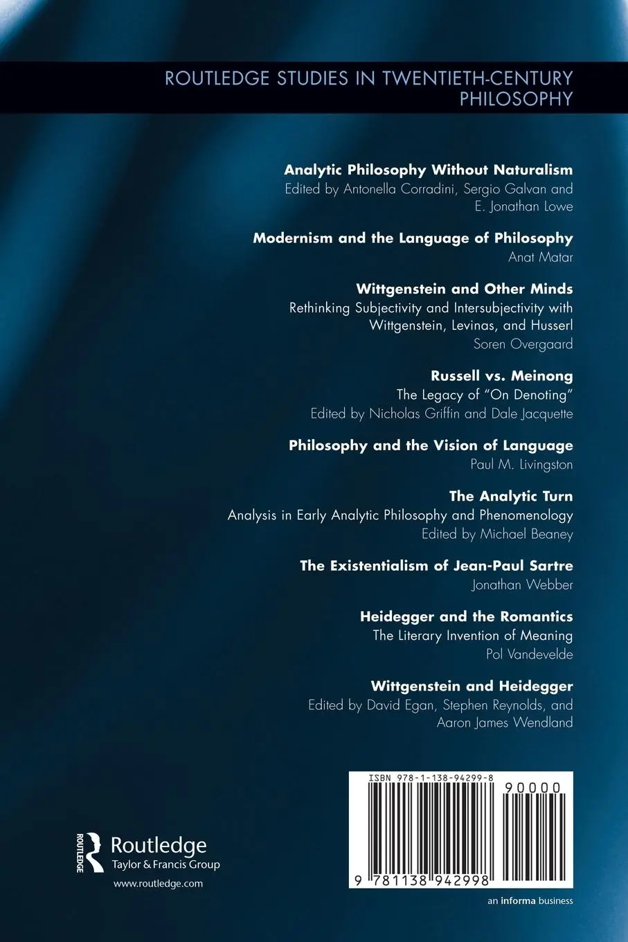Rückseite: 9781138942998 | Wittgenstein and Heidegger | David Egan (u. a.) | Taschenbuch | 2015