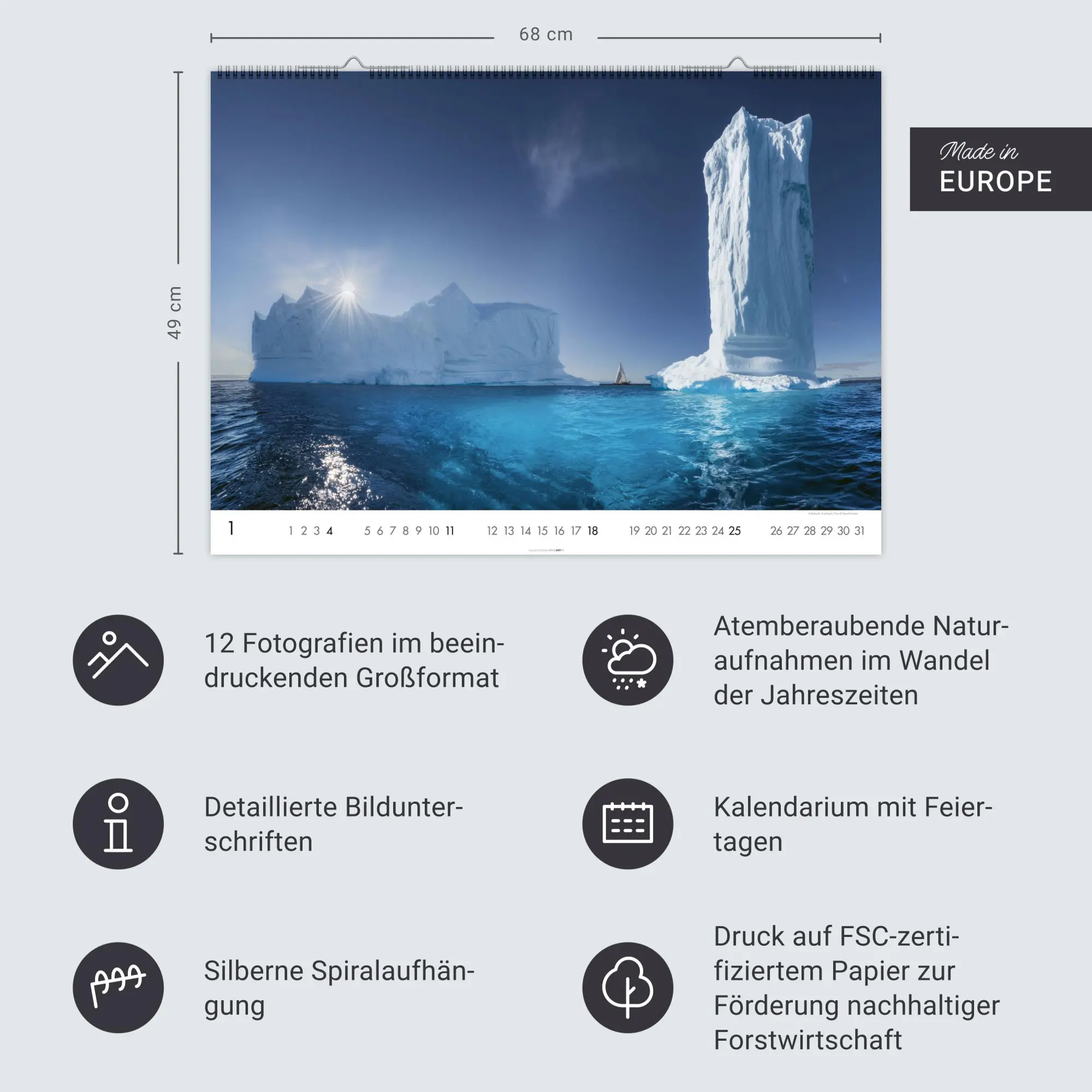 Bild: 9783839902998 | Die Erde Kalender 2026 | Daniel Kordan | Kalender | Spiralbindung