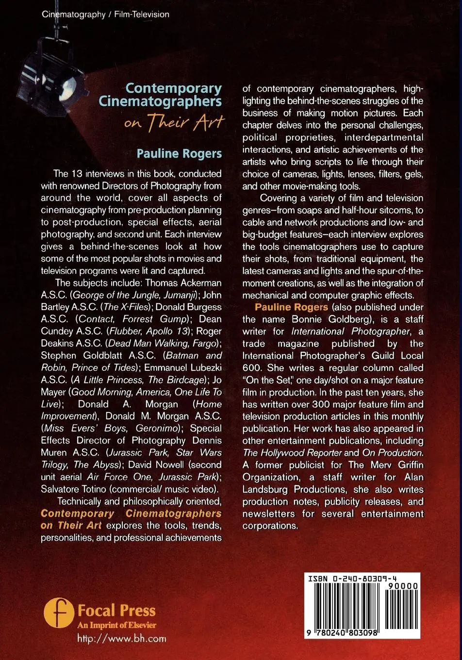 Rückseite: 9780240803098 | Contemporary Cinematographers on Their Art | Pauline B Rogers | Buch