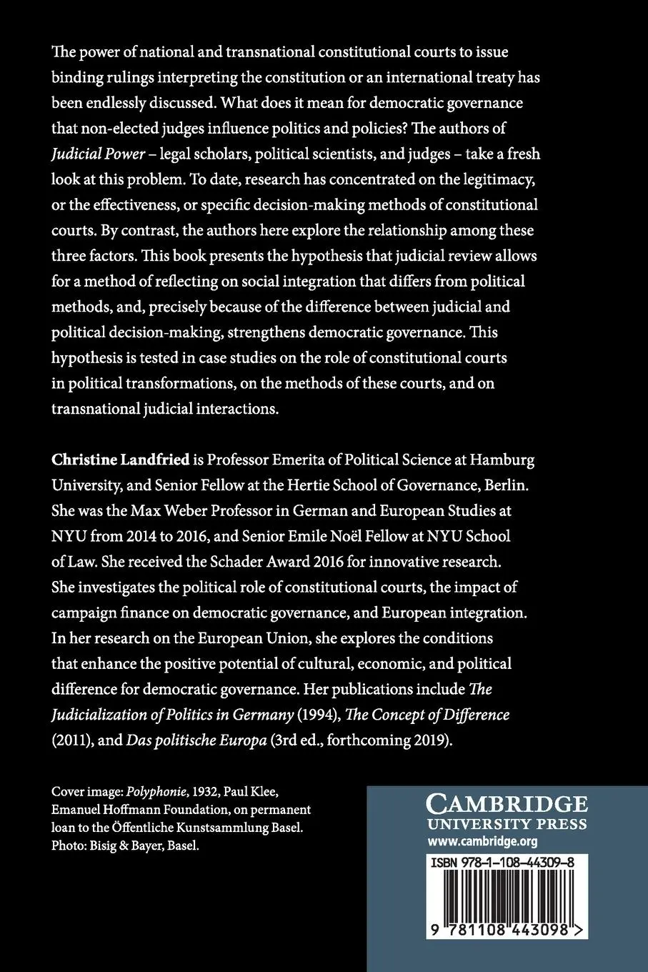 Rückseite: 9781108443098 | Judicial Power | Christine Landfried | Taschenbuch | Englisch | 2020