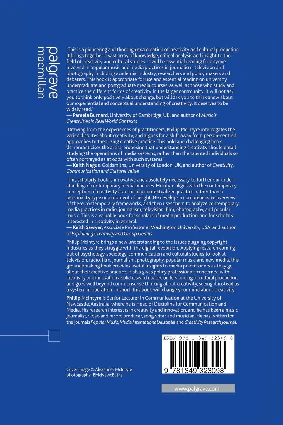 Rückseite: 9781349323098 | Creativity and Cultural Production | Issues for Media Practice | Buch