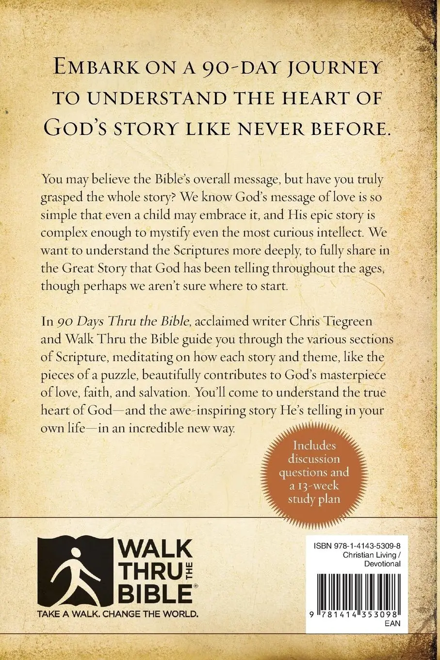 Rückseite: 9781414353098 | 90 Days Thru the Bible | Chris Tiegreen | Taschenbuch | Englisch