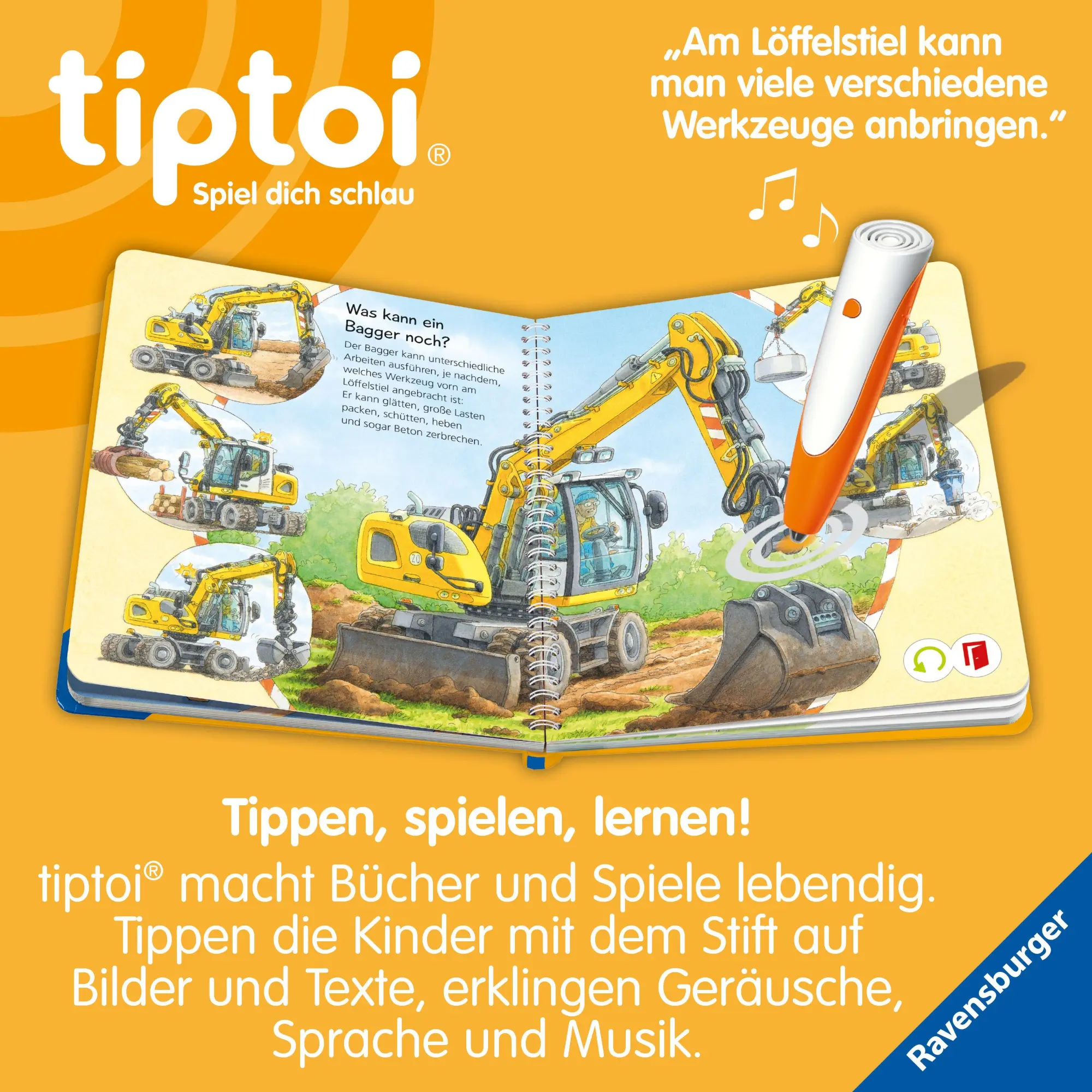 Bild: 9783473493098 | tiptoi® Wieso? Weshalb? Warum? junior - Bagger | Inka Friese | Buch
